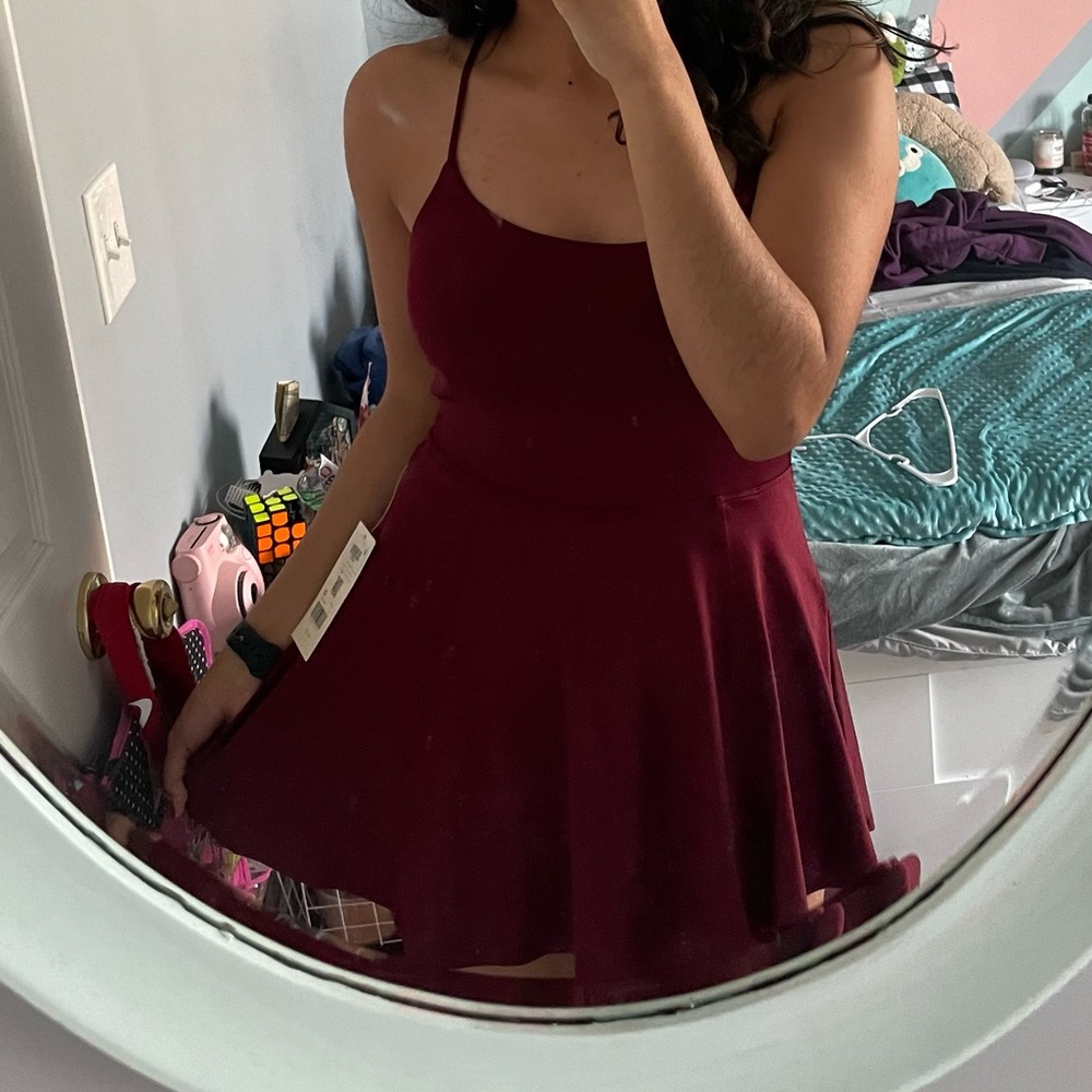 Cute alterd state wine purple tennis dress with pocket